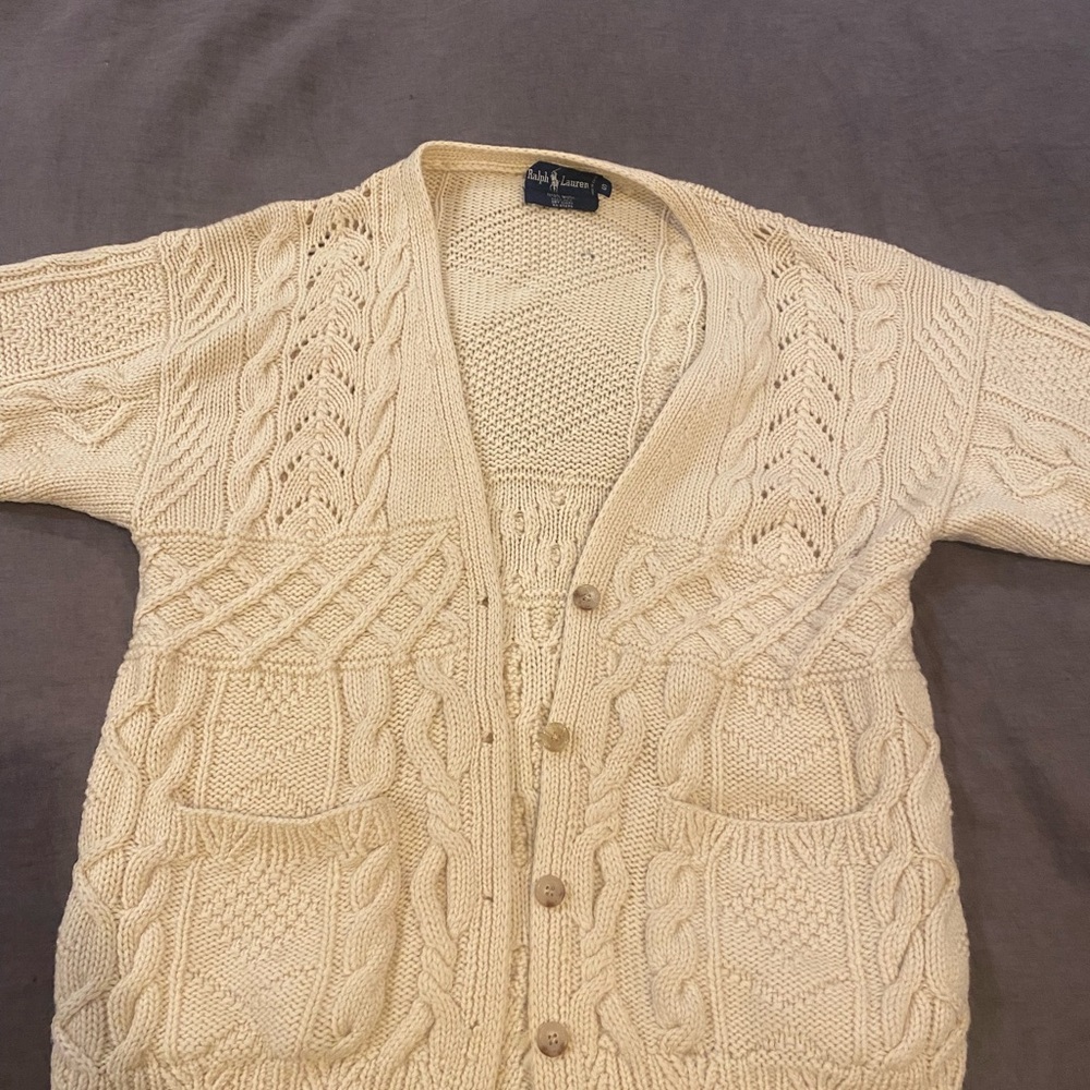 Ralph Lauren Wool Knit Sweater in Cream